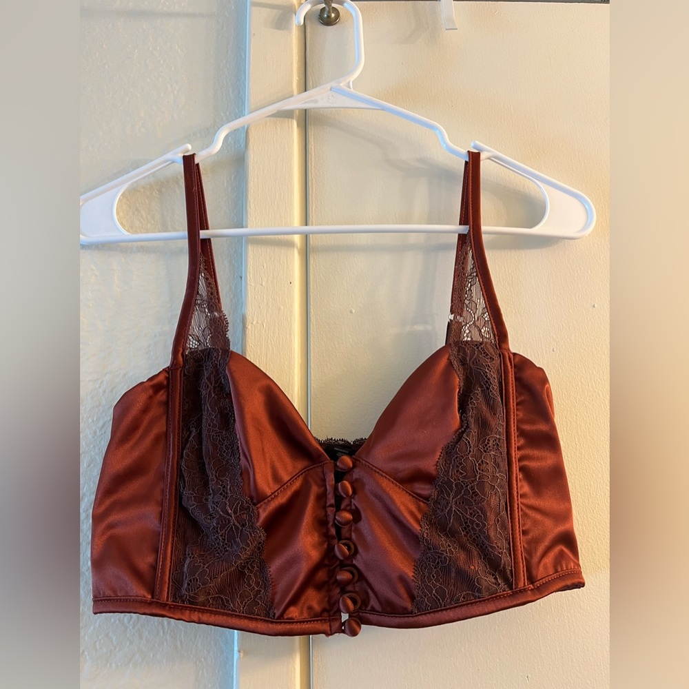 Corset brown/maroon tank top